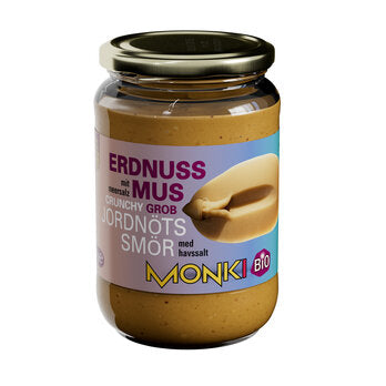 Økologisk Nøddesmør - Jordnødder Crunchy - 650G - Monki