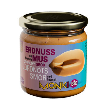Økologisk Nøddesmør - Jordnødder Crunchy - 330G - Monki