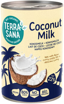 Økologisk Kokosmælk 80% Kokos - 400ML - Terrasana