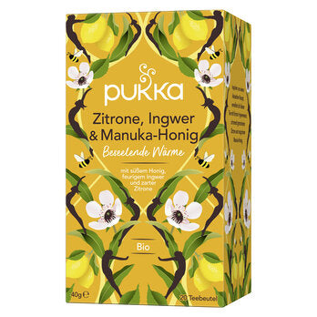 Økologisk Lemon, Ginger & Manuka Honey Tea - 20 Breve - PUKKA