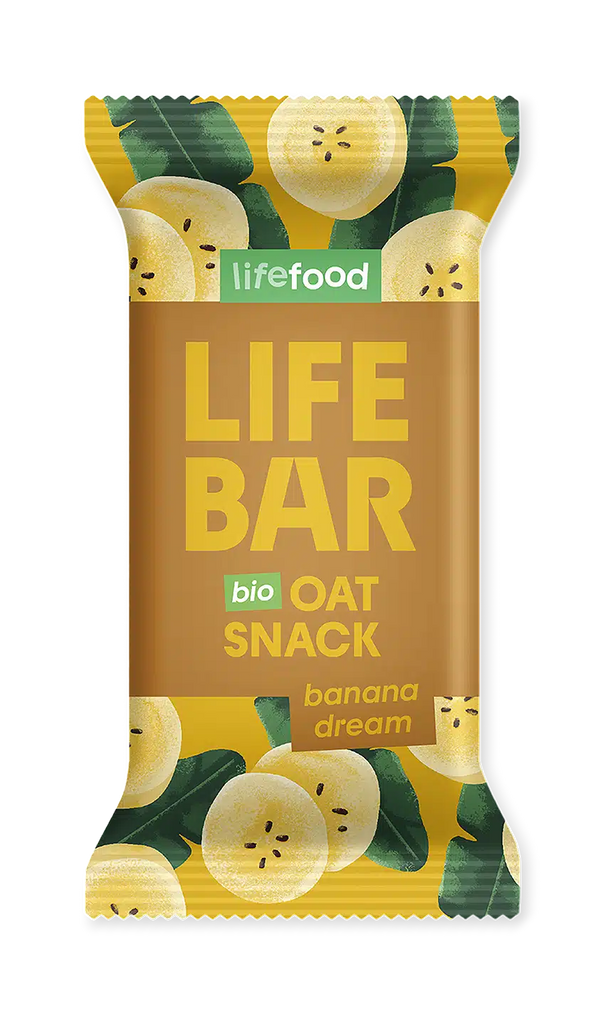 Økologisk Oat Snack Bar Banana Dream - 40G - LifeFood