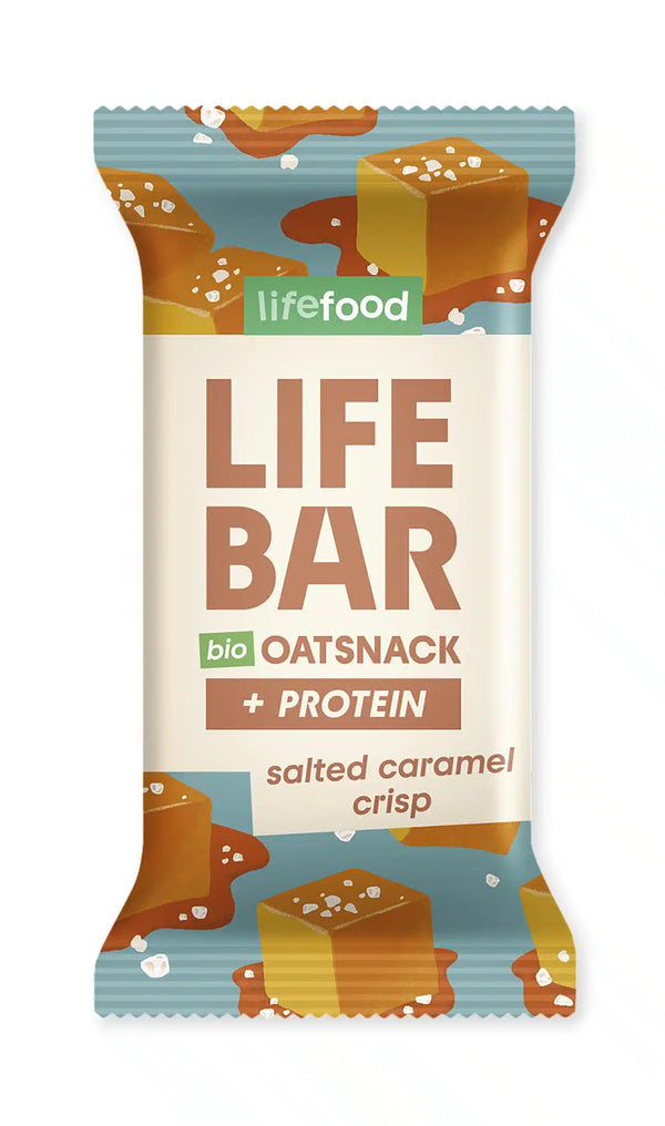 Økologisk Oat Snack Bar Salted Caramel Crisp + Protein - 40G - LifeFood