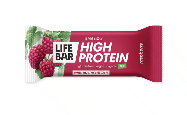 Økologisk Raspberry High Protein Bar - 40G - LifeFood