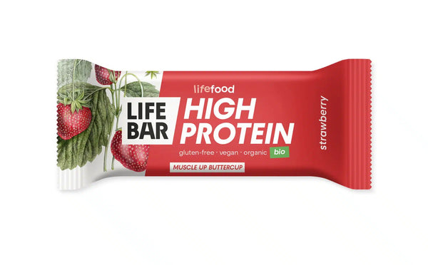 Økologisk Strawberry High Protein Bar - 40G - LifeFood