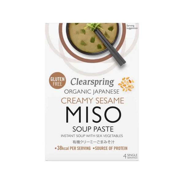 Økologisk Cremet Sesam Miso Soup Paste   - 4x15G - Clearspring