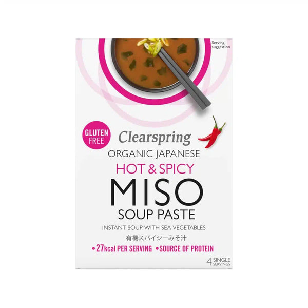 Økologisk Hot & Spicy Miso Soup Paste   - 4x15G - Clearspring