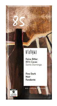 Økologisk Mørk Chokolade 85% - 100G - Vivani