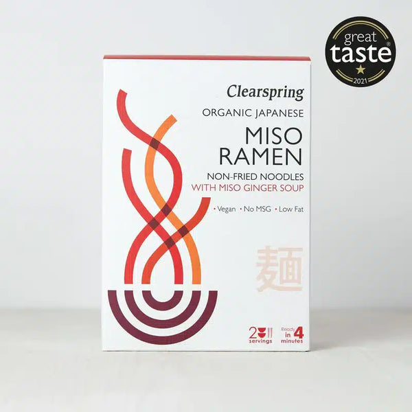 Økologisk Ramen Miso Suppe Nudler & Ingefær - 210G - Clearspring