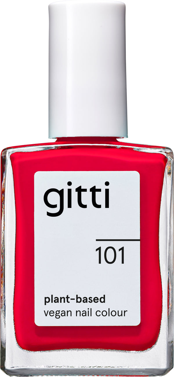 Plantebaseret Neglelak - Fiery Red 101 - 15ML - Gitti Conscious Beauty