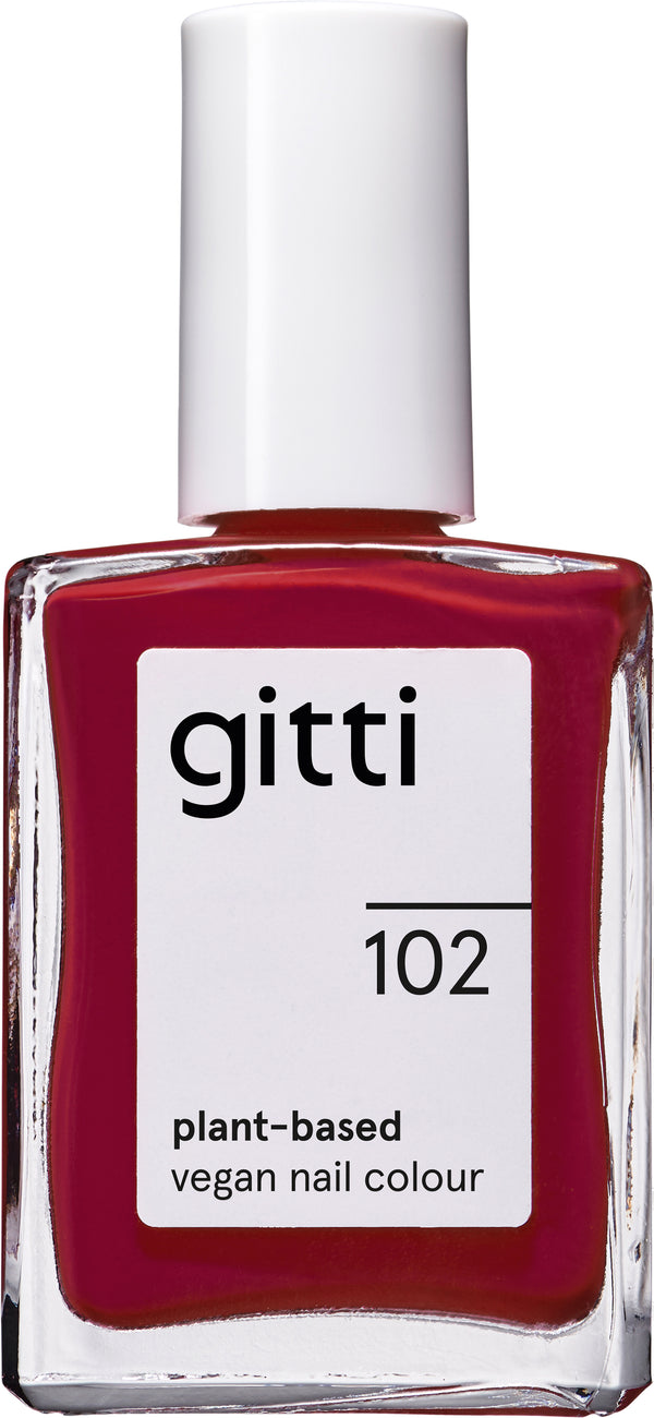 Plantebaseret Neglelak - Classic Red 102- 15ML - Gitti Conscious Beauty