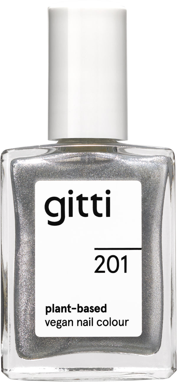 Plantebaseret Neglelak - Glitter Silver 201 - 15ML - Gitti Conscious Beauty