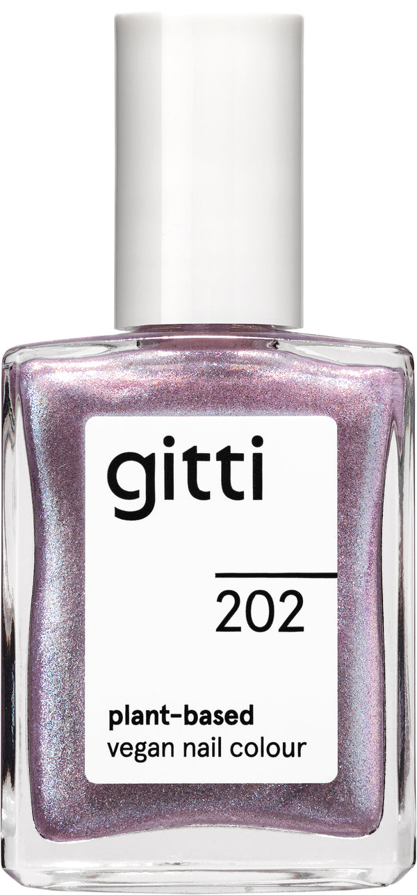 Plantebaseret Neglelak - Glitter Mauve 202 - 15ML - Gitti Conscious Beauty