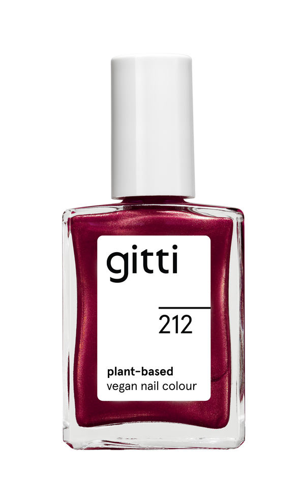 Plantebaseret Neglelak - Cranberry Glitter 212 - 15ML - Gitti Conscious Beauty