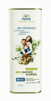 Økologisk Ekstra Jomfru Olivenolie - 1,5L - Mani