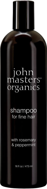 A black bottle of John Masters Organics Volumizing Shampoo Rosemary Peppermint - 473ML.