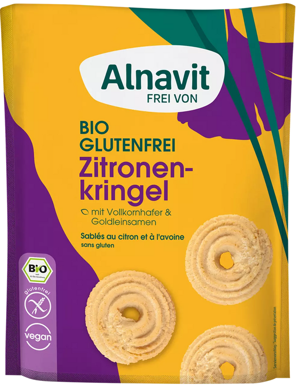 Økologiske Glutenfri Citron Kringler - 125G - Alnavit
