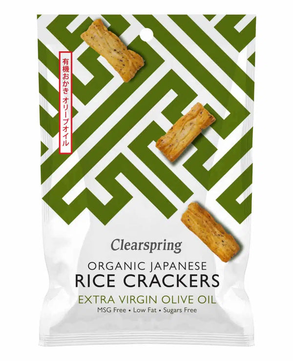 Økologisk Ris Crackers Olivenolie & Salt - 50G - Clearspring