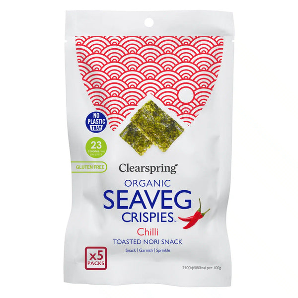 Økologiske SeaVeg Crispies Chili Multipack- 5x4G - Clearspring