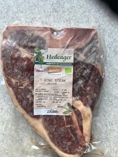 Biodynamisk Okse T-Bone Steak - Ca. 500G - Hedeagergaard