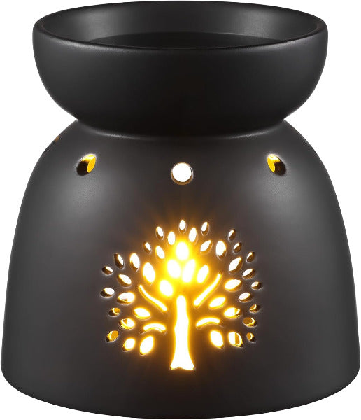 Dekorativ Aroma Fyrfadslys Duftlampe -  Keramik - Sort