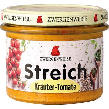 Økologisk Vegansk Smørrepålæg - Urter & Tomat - 180G - Zwergenwiese Streich