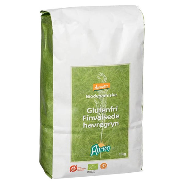 Biodynamiske Glutenfri Fine Havregryn - 1KG - Aurion