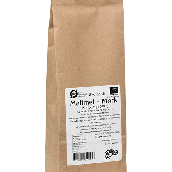 Økologisk Mørk Maltmel - 500G - Aurion