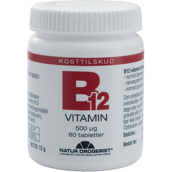 B12-vitamin 500μg - 60 Tabletter - Natur-Drogeriet