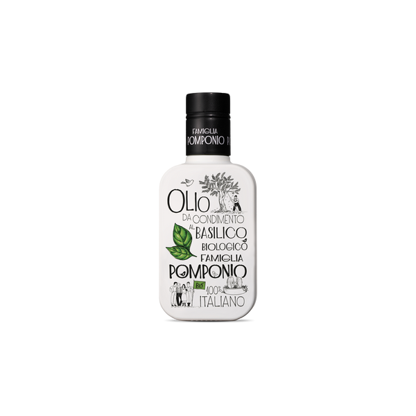 Økologisk Abruzzo Olivenolie Al Basilico - 250ML - Famiglia Pomponio