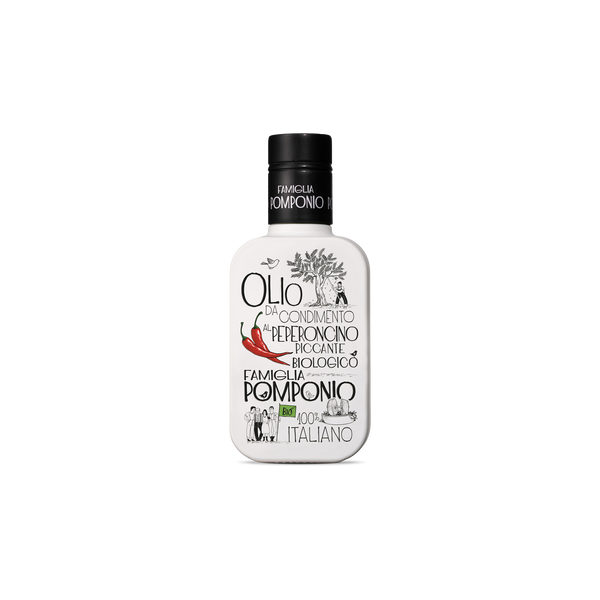 Økologisk Abruzzo Olivenolie Al Peperoncino Picante - 250ML - Famiglia Pomponio