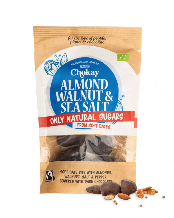 Økologisk Snack Bite Almond, Walnut & Seasalt - 85G - Chokay