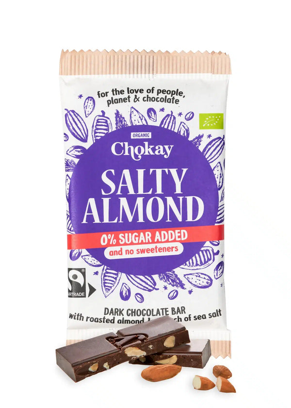 Økologisk Chokolade Salty Almond 54% - 70G - Chokay