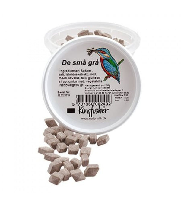 De Små Grå Veganske Lakridspastiller - 75G - King Fisher