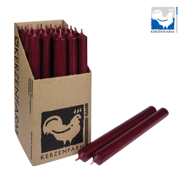Stearin Kronelys Mørkerød 18x2,2cm - 1 Stk - Kerzenfarm Hahn