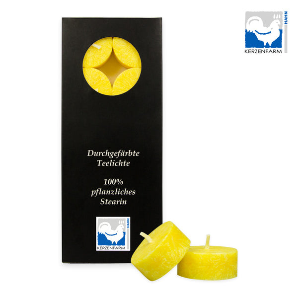 Stearin Fyrfadslys Gul - 10 Stk - Kerzenfarm Hahn