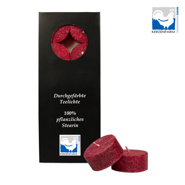 Stearin Fyrfadslys Mørk Rød - 10 Stk - Kerzenfarm Hahn