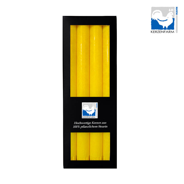 Stearin Kronelys Gul - 4 Stk - Kerzenfarm Hahn