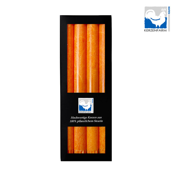 Stearin Kronelys Orange - 4 Stk - Kerzenfarm Hahn