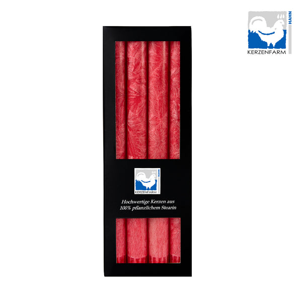 Stearin Kronelys Rød - 4 Stk - Kerzenfarm Hahn