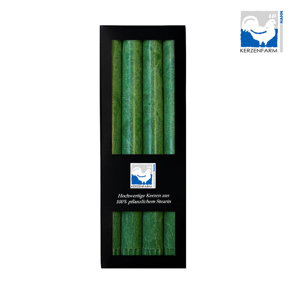 Stearin Kronelys Grøn - 4 Stk - Kerzenfarm Hahn