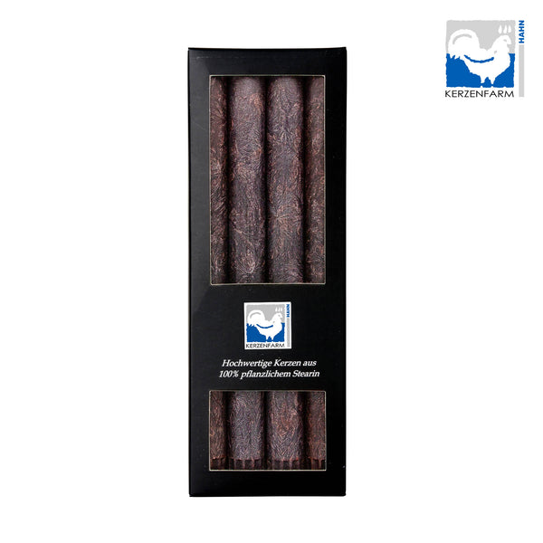 Stearin Kronelys Anthrazit - 4 Stk - Kerzenfarm Hahn