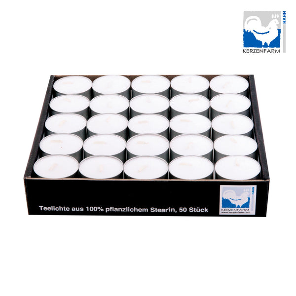 Stearin Fyrfadslys i Aluminium - 50 Stk - Kerzenfarm Hahn