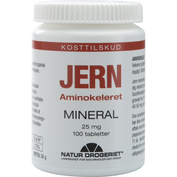 Jern tabletter 25mg - 100 Tabletter - Natur-Drogeriet