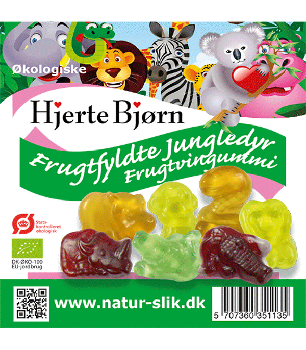 Økologiske Frugtfyldte Jungledyr - 80G - Coala's Naturprodukter