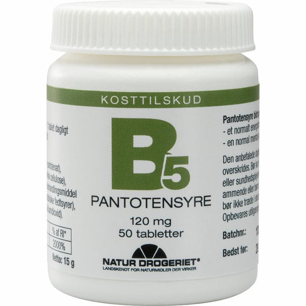 B5 Pantotensyre 120mg - 50 Tabletter - Natur-Drogeriet
