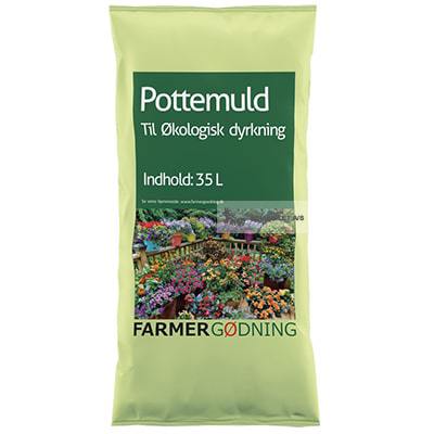 Dansk Økologisk Pottemuld - 35L - Farmer Gødning