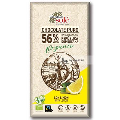 Økologisk Chokolade Citron 56% - 100G - Chocolates Solé