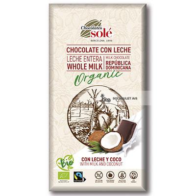 Økologisk Chokolade med Kokos 56% - 100G - Chocolates Solé