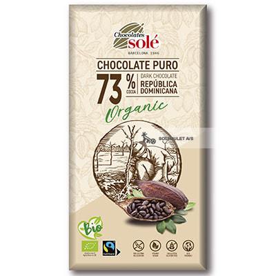 Økologisk Mørk Chokolade 73% - 100G - Chocolates Solé