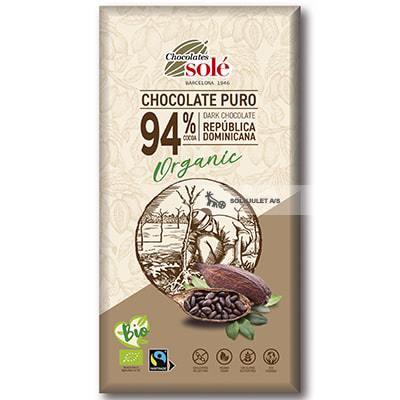 Økologisk Mørk Chokolade 94% - 100G - Chocolates Solé